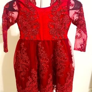 Formal red net frock